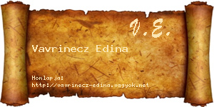 Vavrinecz Edina névjegykártya
