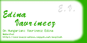 edina vavrinecz business card